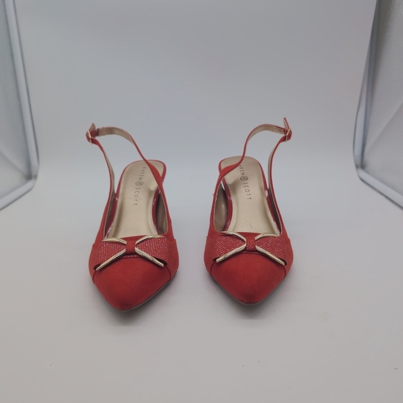 Karen Scott Sz 9.5 Elegant Red Slingback Heels Gladiss - Picture 2 of 9